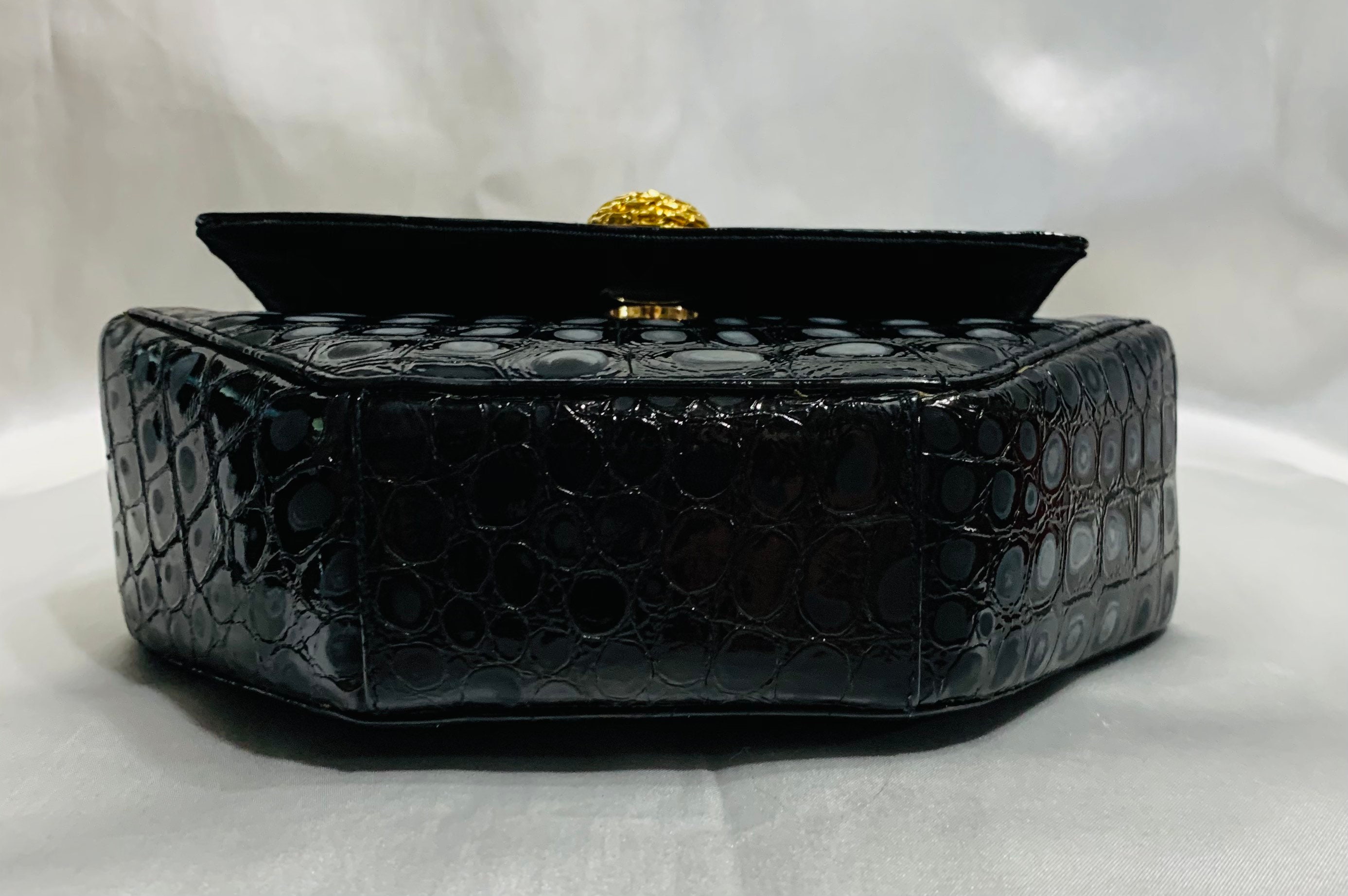 Vintage RODO Italy Faux Snakeskin Patent Leather Box Purse. - Etsy