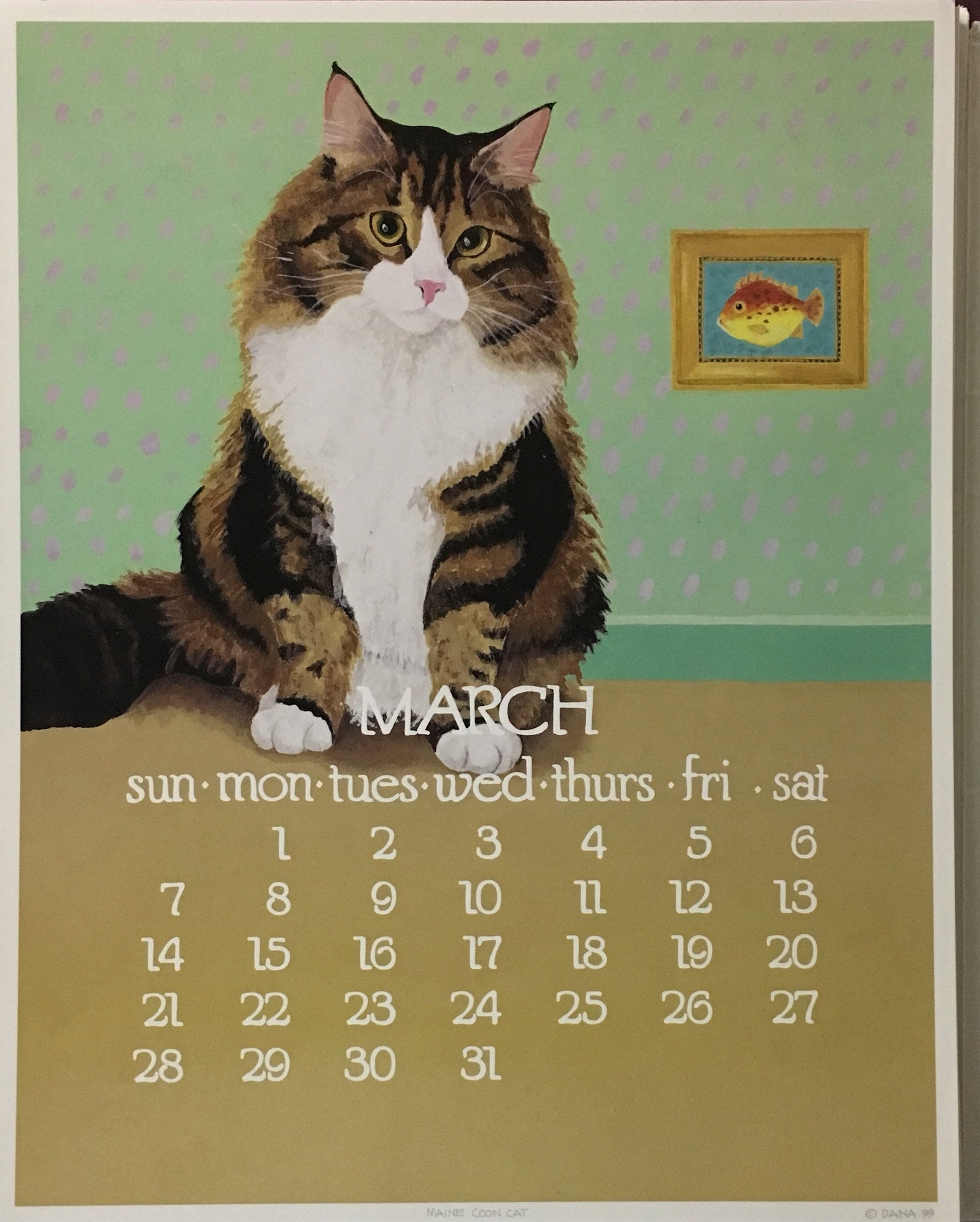 The 1999 Abacus Calendar by Dana Heacock. Etsy