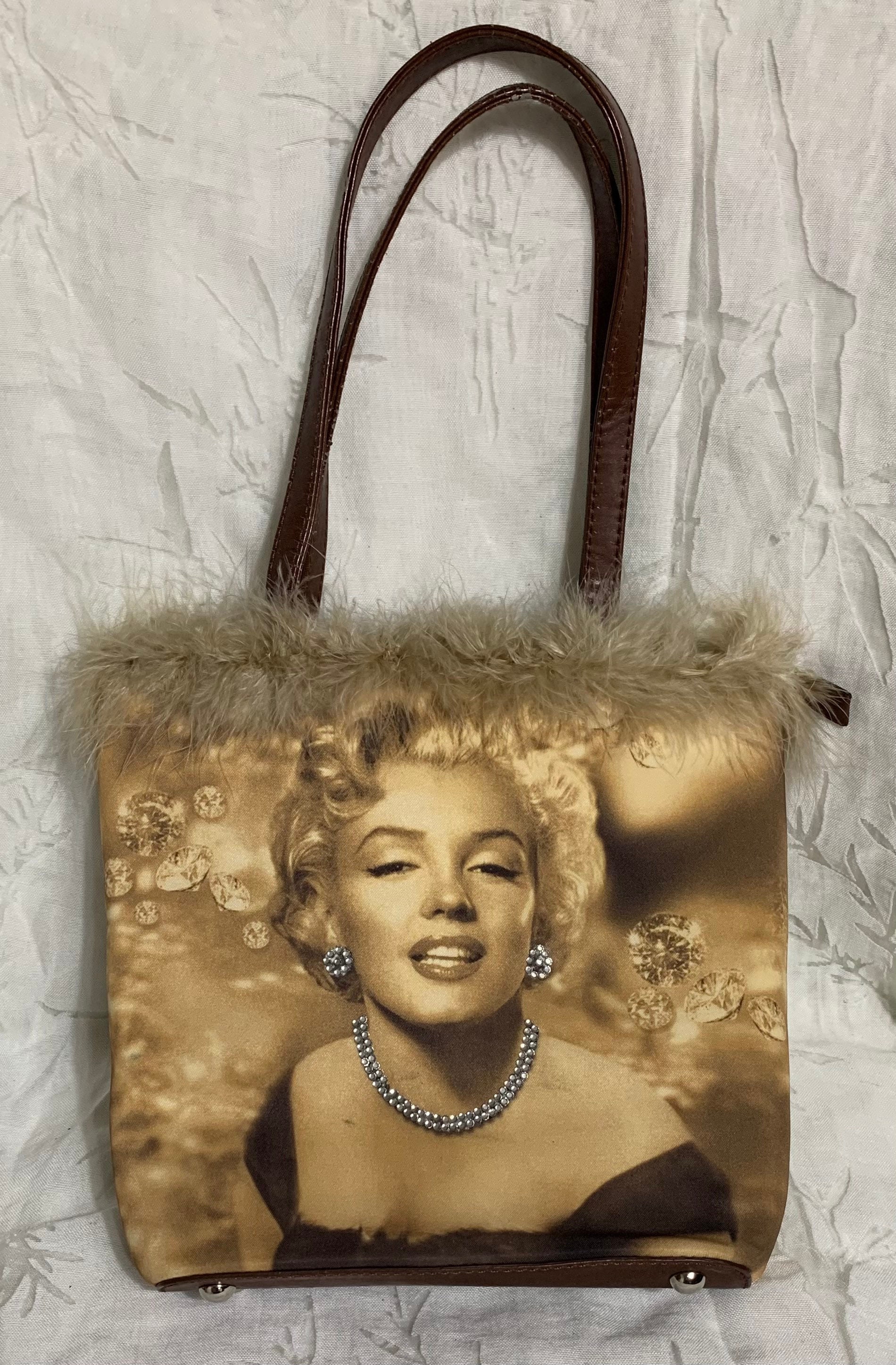 Vintage Marilyn Monroe Purse with rhinestones And Metal Handles
