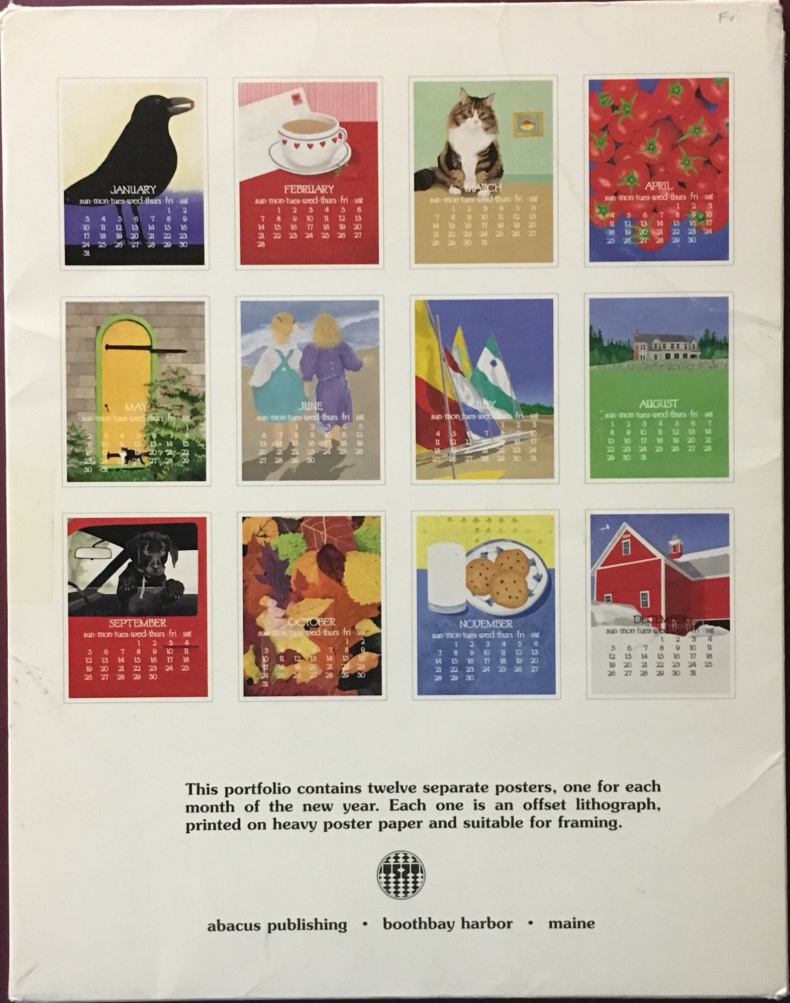 The 1999 Abacus Calendar by Dana Heacock. Etsy