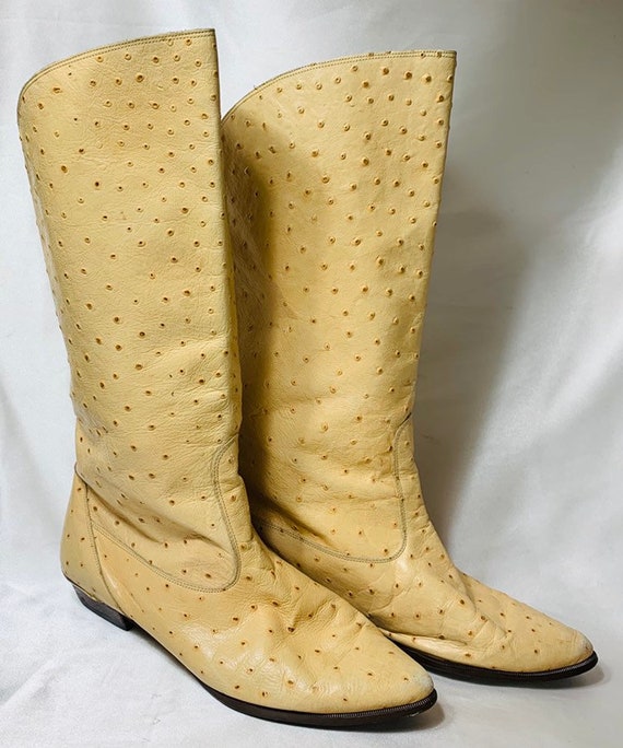 ostrich leather cowboy boots