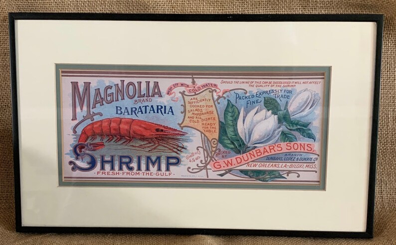 Magnolia Brand Barataria Shrimp Advertisement.
