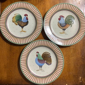Sakura "Something to Crow About" Salad / Dessert Plates, Debbie Mumm. NOTE: Please read entire description - there are no returns.