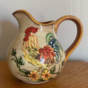 Baja Rooster Creamer, Red Rooster Collection, Maxcera Corp. Discontinued item. NOTE: please read entire description.