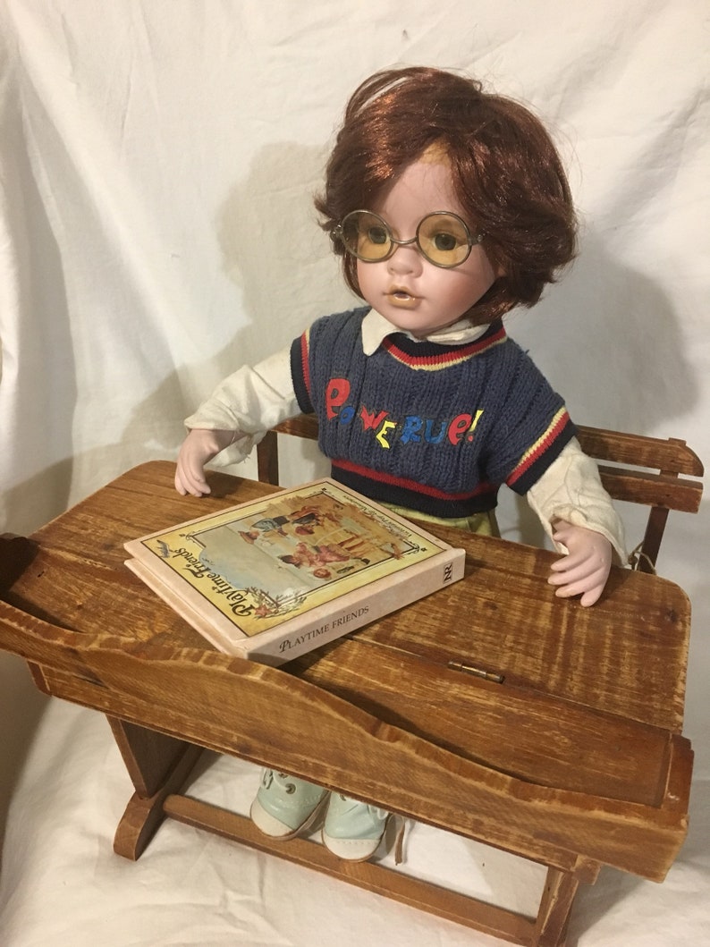Wood School Desk And Bench For 1518 Dolls Etsy