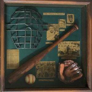 La historia del béisbol Vitrina grande Shadowbox