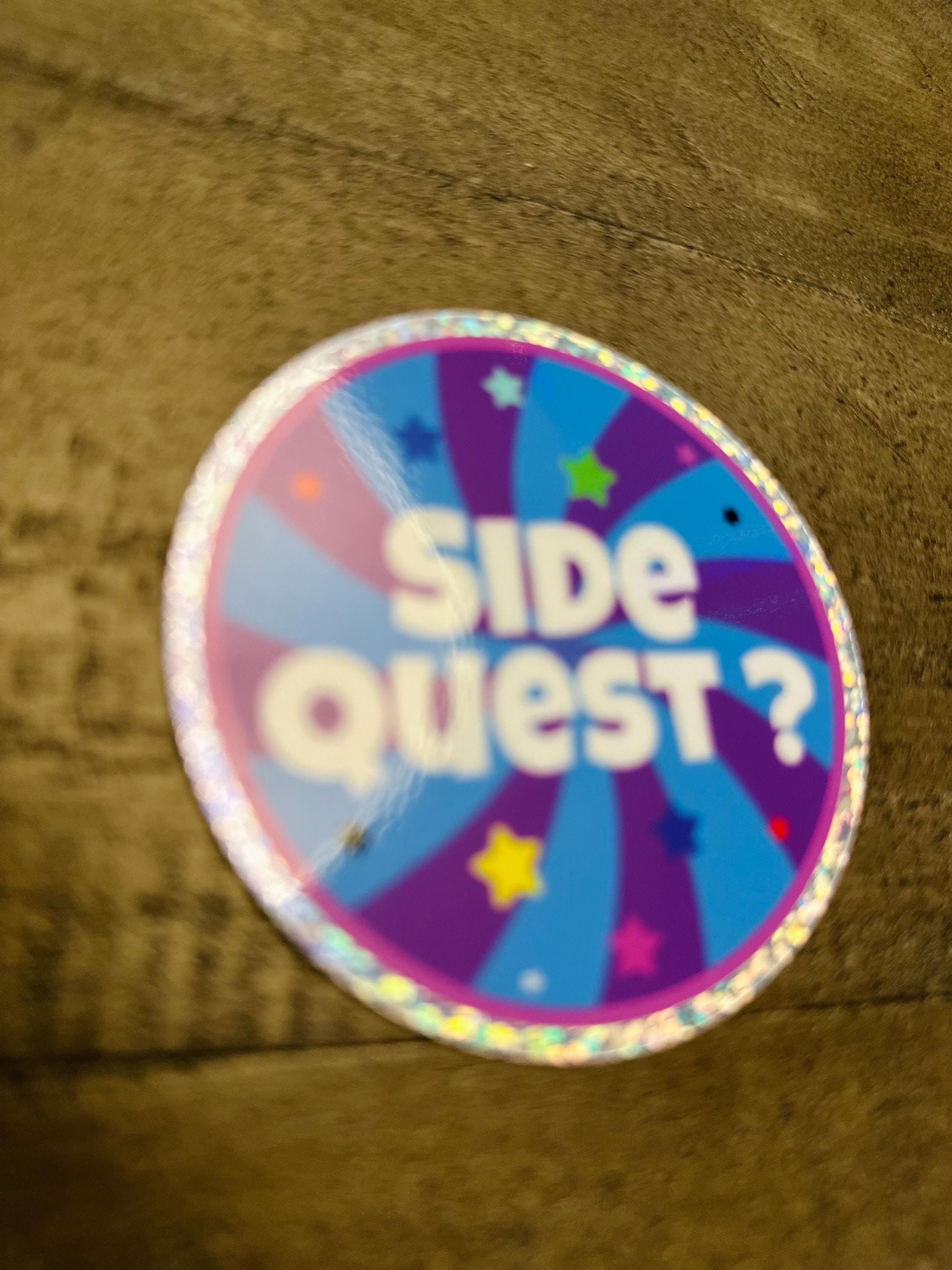 Side Quest Iridescent Glitter Sticker, EDM Rave Gaming, Waterproof 3 ...