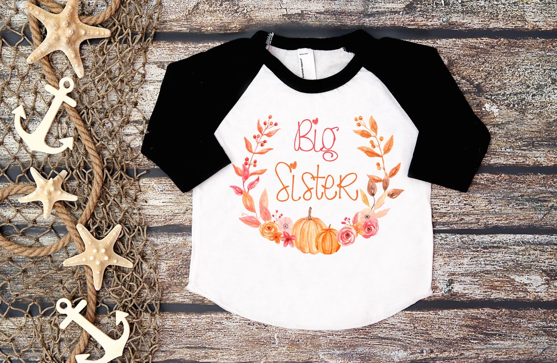 Big Sister ShirtPumpkin Baby AnnouncementHalloween Big image 0