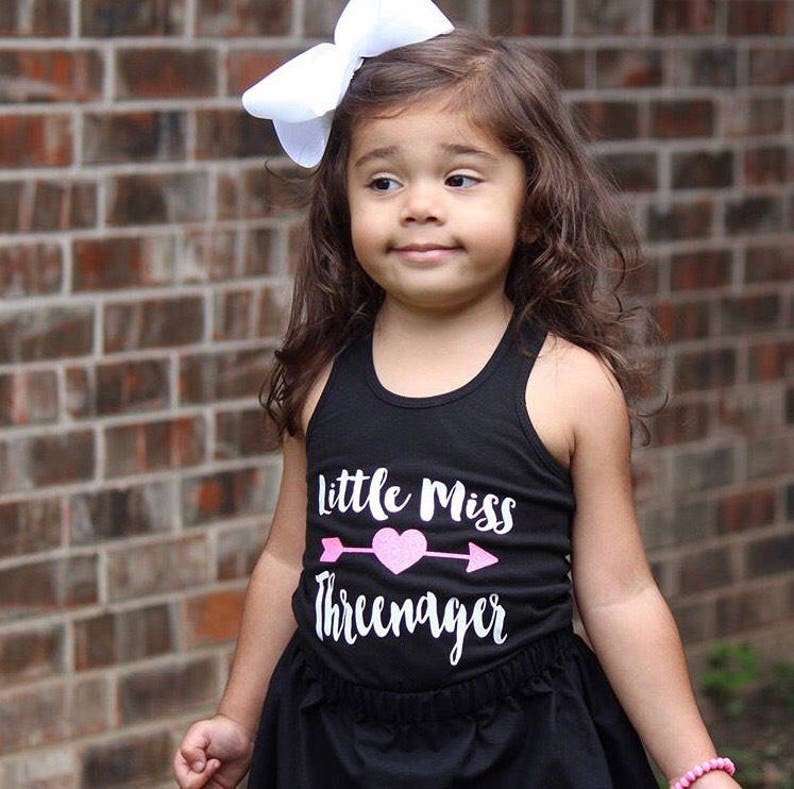 Little Miss Threenagerthird Birthday Shirtblack Tank Top Etsy