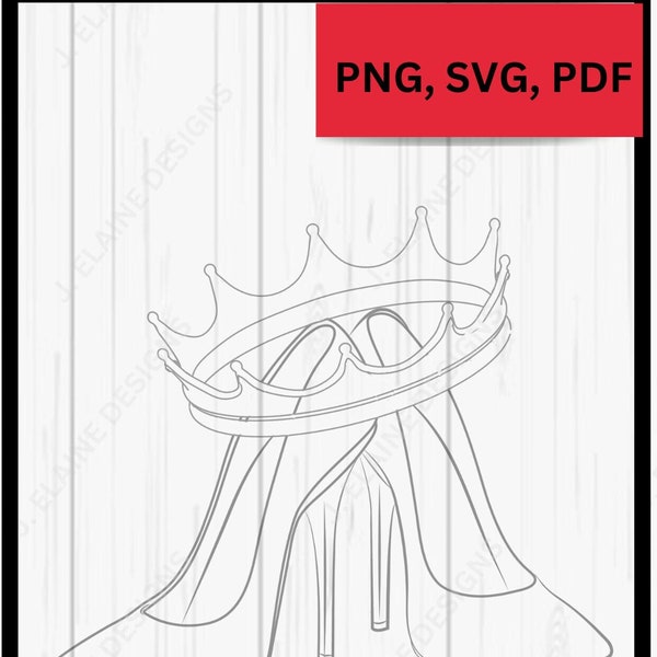 High Heel PNG / High Heel Paint and Sip / Shoe printable art / coloring page / sip and paint / Shoe / High Heel/ svg, png, pdf