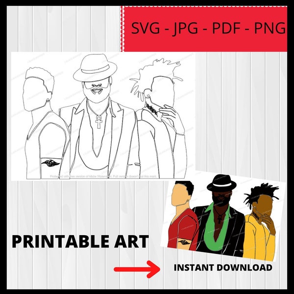 DIY Paint Party SVG / Black Kings  / Father’s Day / coloring page / sip and paint / files in svg, png, jpg, pdf