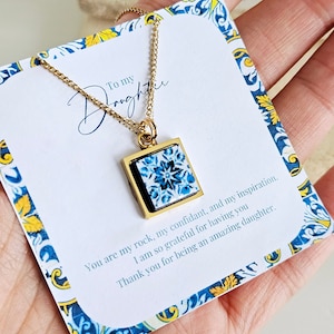 Daughter Personalized Message Card Necklace Daughter Wedding Gift Meaningful Pendant From Parent Gift Mom to Daughter Custom Jewelry Present