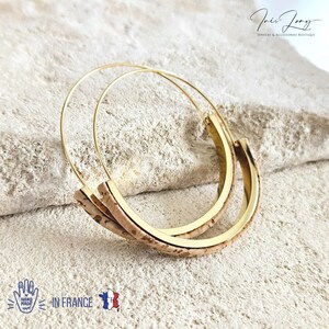 Cork GOLD Hoop Portugal Cork STAINLESS STEEL Organic Vegan Earring Thin Wire Gold Flat Circle Earring Cork Jewelry Vegan Eco Friendly Gift