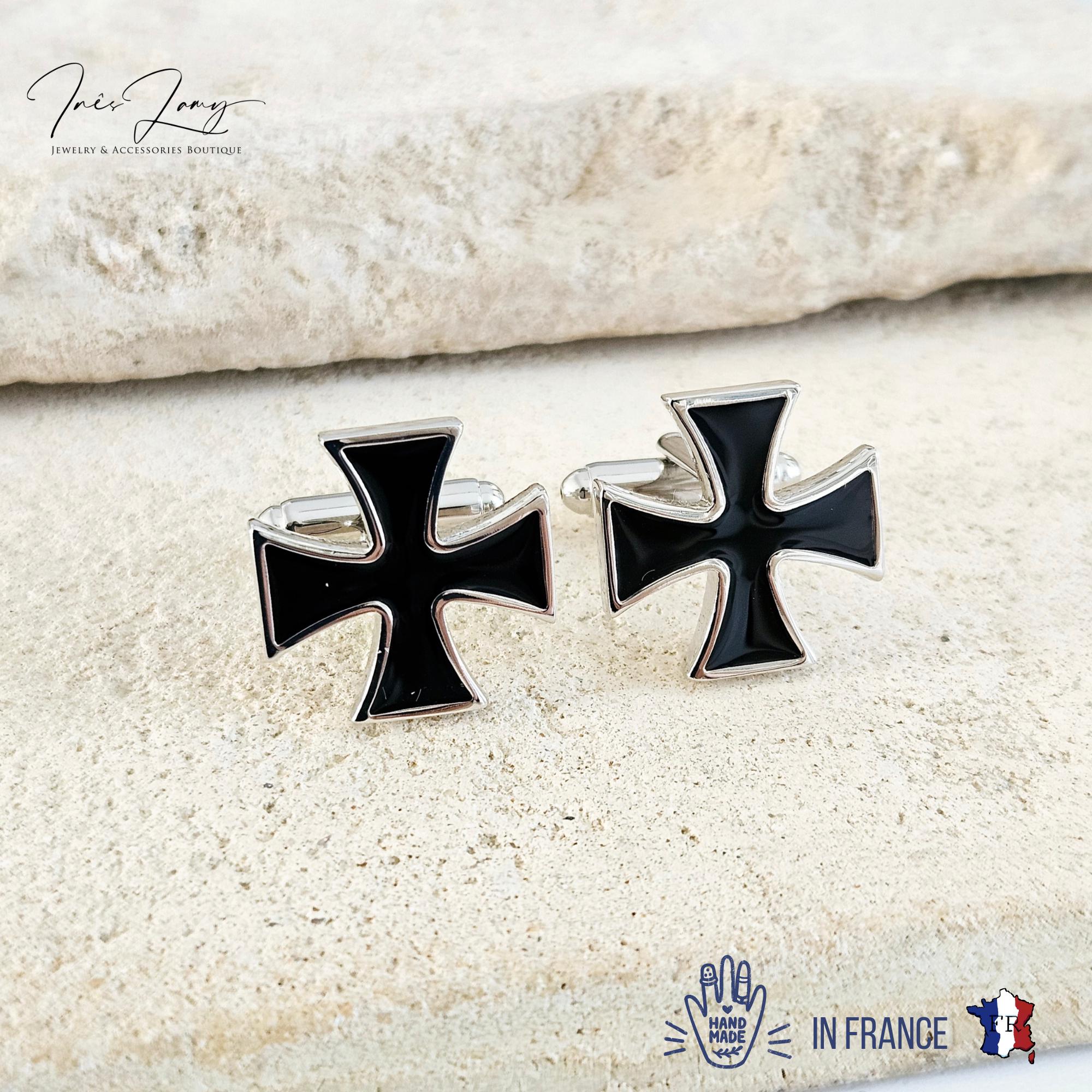 Collana Croce Di Gerusalemme In Bronzo, Croce Cinque Ante O Croce Dei Crociati - 292B - Italia