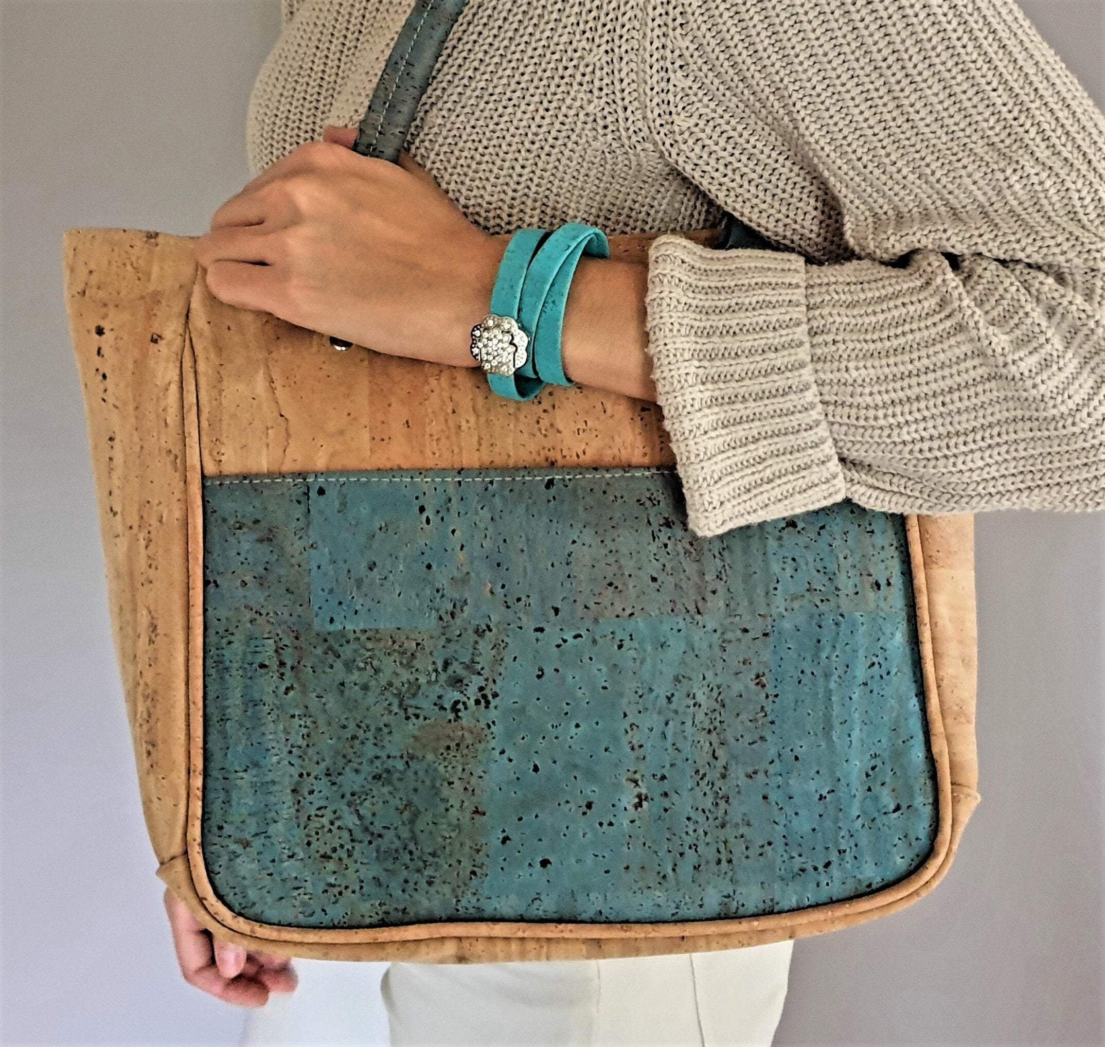 Cork Tote Handbag Portuguese cork Elegance Collection Brown Etsy