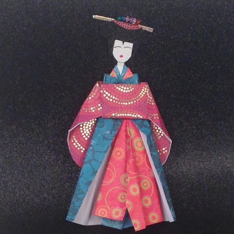 Origami Geisha in Shadow-Box Frame | Etsy