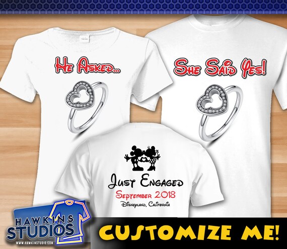 just engaged disney shirts