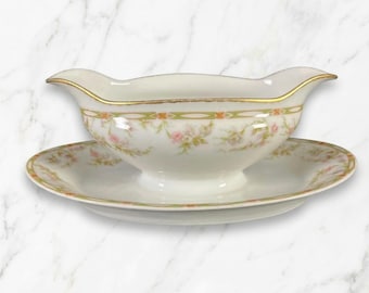Antique 1903 Theodore Haviland Limoges France Gravy Boat Schleiger 346