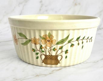 Vintage Japan Countryside Stoneware Collection Casserole Ribbed Farmhouse Bowl