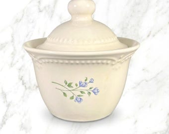 Vintage Pfaltzgraff Naturewood Sugar Bowl Stoneware Floral Garden Pattern