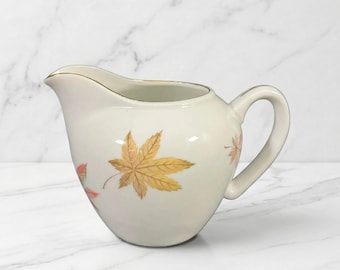 Vintage Royal Ming Japan Maple Leaves Creamer Fine China Gold Trim Autumn Decor