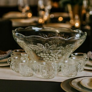 ヴィンテージ カップボード grape bunch Grape Punch Bowl Set - Etsy