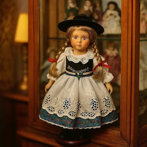 Schneider Trachtenpuppe Bavaria Girl Doll Handmade German Folklore Collectible
