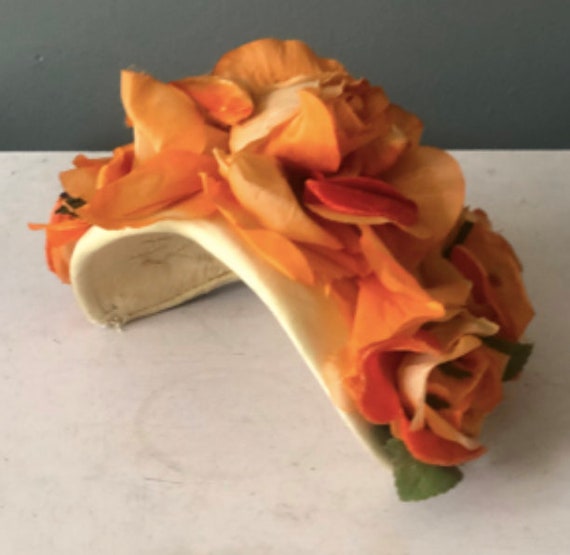 Orange Rose Half Moon Hat