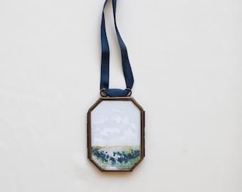 Bluebonnet Fields Locket Ornament - MADE TO ORDER - | Fine Art Ornament | Christmas Ornaments | Bluebonnet Ornament | Holiday Ornaments