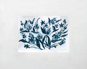 Bluebonnet Botanical Print No. 4 / Bluebonnet Painting / 5x7 / 8x10 / 9x12 / 11x14 / Blue Pastel Art / Texas Bluebonnets / Blue & White Art