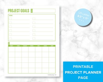 Printable Project Goals Planner – US Letter PDF (Digital Download)