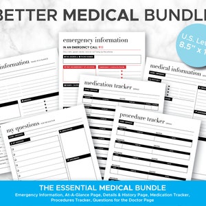 The Better Medical Bundle: EDITABLE Health Bundle Printable Home Management Pages Organize Medical Records, Prescriptions, Pdf Organizer image 1