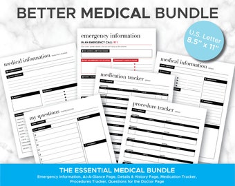 Editable Medical Binder Printable: Home Management, Health Records (PDF Organizer)