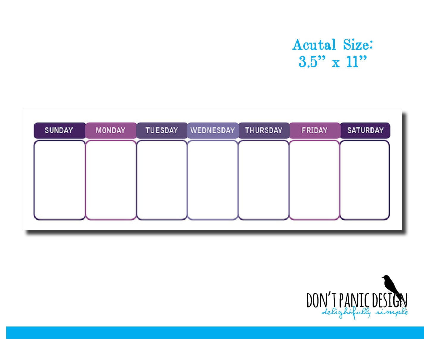 Printable Weekly Planner Purple Eternal Calendar Simple | Etsy