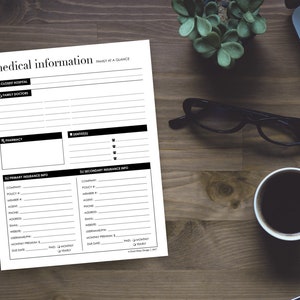 EDITABLE Medical Information Page, Printable Medical Management Pages, Organize Medical Details General & Details, Personal Medical History image 7