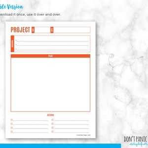 Printable Project Planner - Project Map - Minimalist Project Planner ...