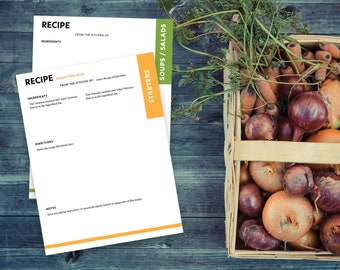 Printable Recipe Page, Family Cookbook Template (PDF)