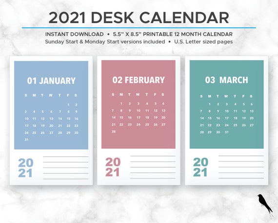 2021 Printable Monthly Calendar Modern Rainbow Color Block Etsy beckman calendar 2021