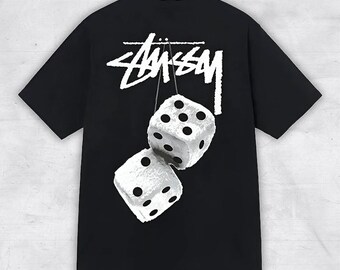 Stussy gedrukt streetwear T-shirt, Lucky Dice shirt, Y2K tshirt tee, trendy shirt, aangepaste sweatshirt & hoodie, Stussy tee