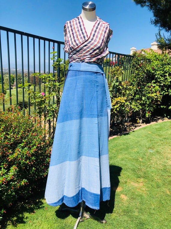 1970s ombré wrap skirt large