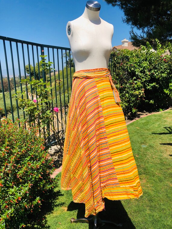 1970s Indian gauzy wrap skirt