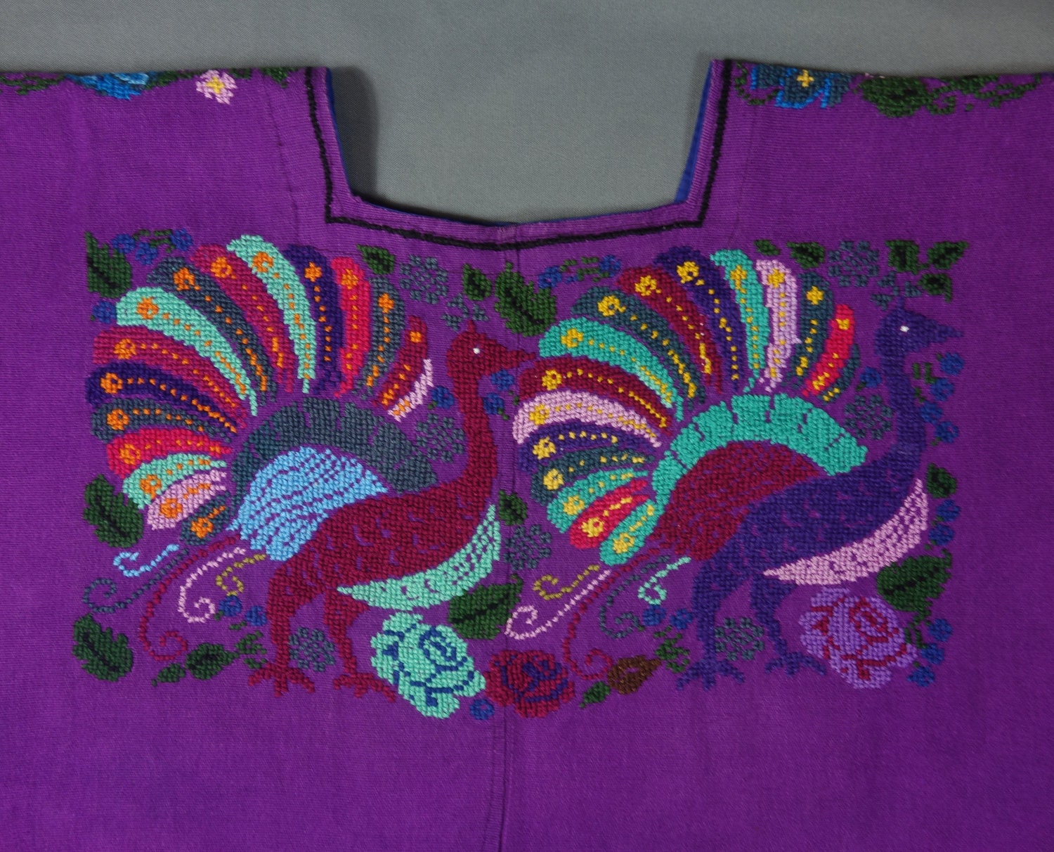 Mujer Vintage Maya Pavo Púrpura Huipil de Guatemala - Etsy España