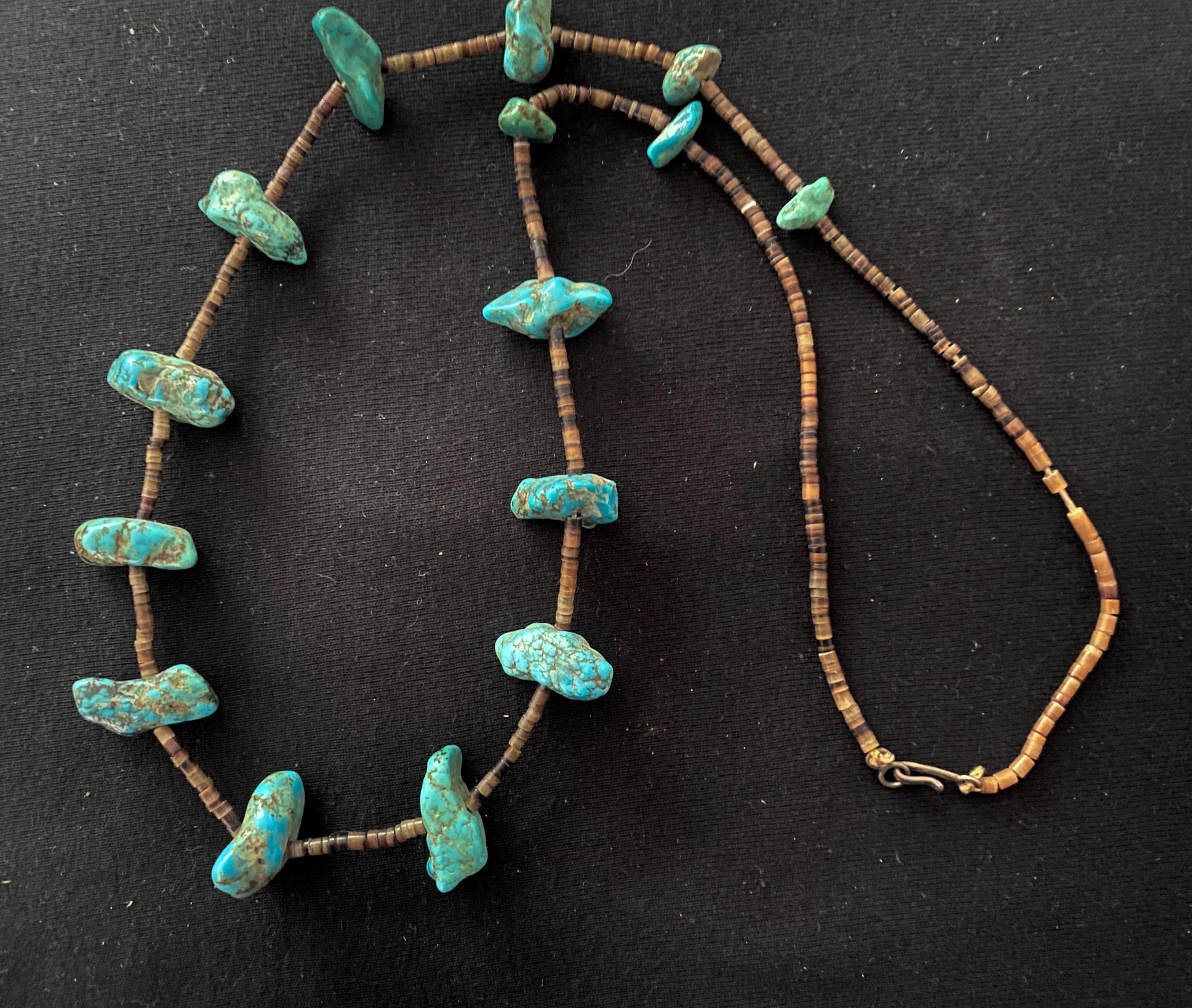 Colossal Vintage Santo Domingo 'Mosaic Turquoise' Coral Heishi Necklace Colossal Vintage Santo Domingo 'Mosaic Turquoise' Coral Heishi Necklace