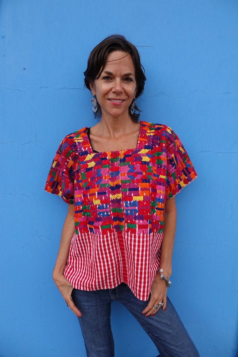 Vintage Mayan Guatemalan Handwoven Textile Huipil from San Pedro
