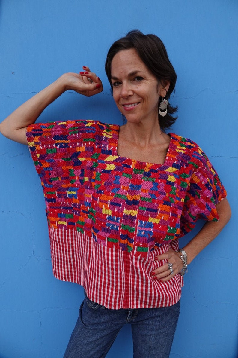 Vintage Mayan Guatemalan Handwoven Textile Huipil from San Pedro