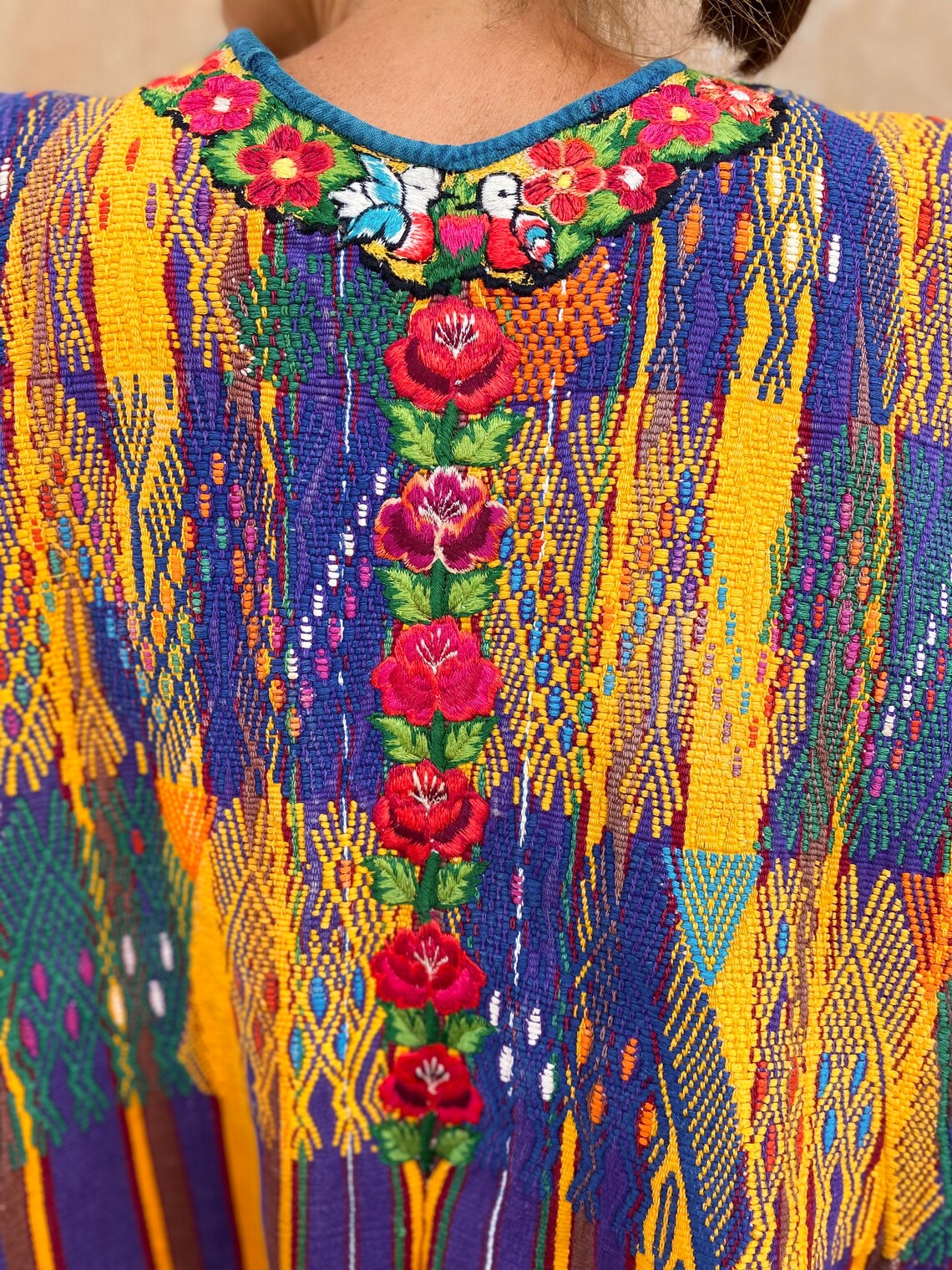Vintage Ethnic Mayan Guatemalan Textile Huipil Poncho From San - Etsy