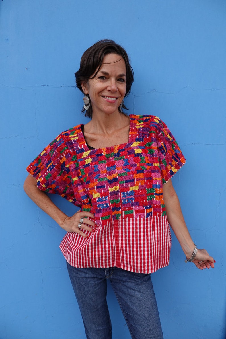 Vintage Mayan Guatemalan Handwoven Textile Huipil from San Pedro