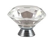 Crystal Glass Diamond Shape 1 quot , 30mm (small one) Drawer, Door, Cabinet or Dresser Knob Pull - C2