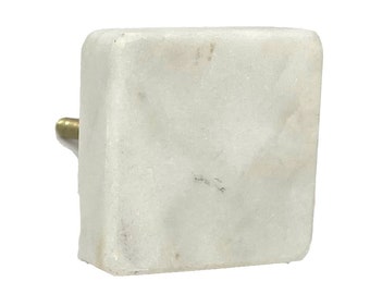 White Stone Square Knob for Dressers, Cabinets, Kitchens, Furniture