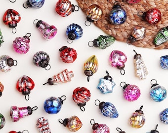 Set of 25 Multi-Color Christmas Tree Holiday Ornaments & Decorative Box